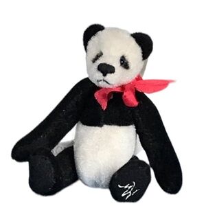 Vintage Cottage Collectible Miniature Panda Bear Collectible Teddy Bear